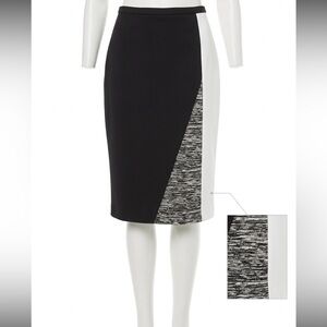 Calvin Klein Black Geometric Side-Panel Pencil Skirt Women’s Small